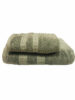 ENSEMBLE EPONGE BOUCLE DRAP 100X160+SERV 50X90 ALIX VERT MILITAIRE