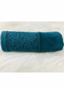 SERVIETTE INVITE JULIA BLEU PETROLE  30/50