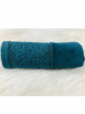 SERVIETTE INVITE JULIA BLEU PETROLE  30/50