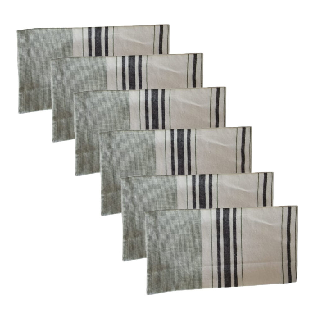 Lot de 6 Serviettes de Cuisine en Coton 45X55 CM