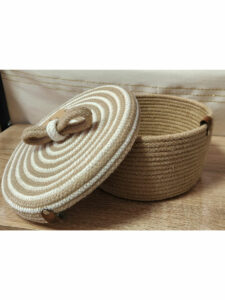 CORBEILLE + COUVERCLE EN JUTE