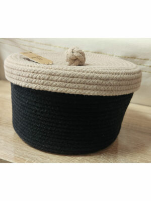 CORBEILLE + COUVERCLE EN JUTE