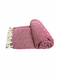 JETE COTON ATHENES BORDEAUX 160X250CM
