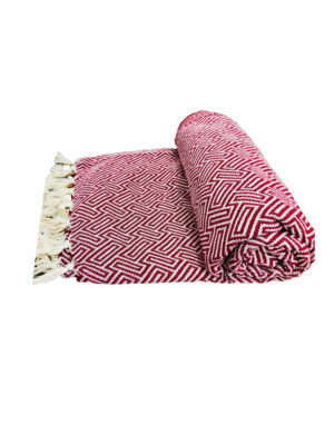 JETE COTON ATHENES BORDEAUX 160X250CM