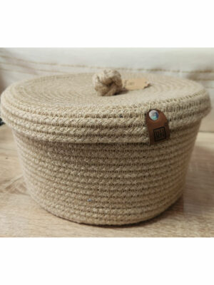 CORBEILLE + COUVERCLE EN JUTE