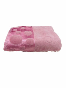 SERVIETTE EPONGE VELOUR  ROSE MAUVE