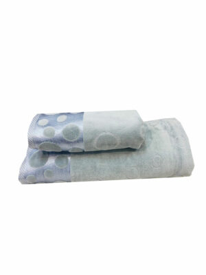 ENSEMBLE  EPONGE VELOUR CERCLE 100*160+SERV 50*90 GRIS