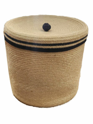 PANIER AVEC COUVERCLE 30/H30 CM EN JUTE