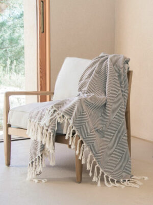 JETE COTON AMSTERDAM GRIS MOYEN 160X250CM