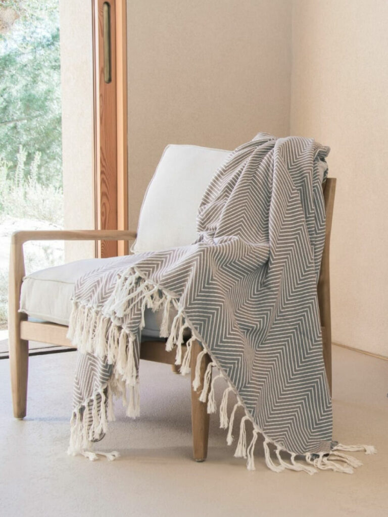 JETE COTON AMSTERDAM GRIS MOYEN 160X250CM
