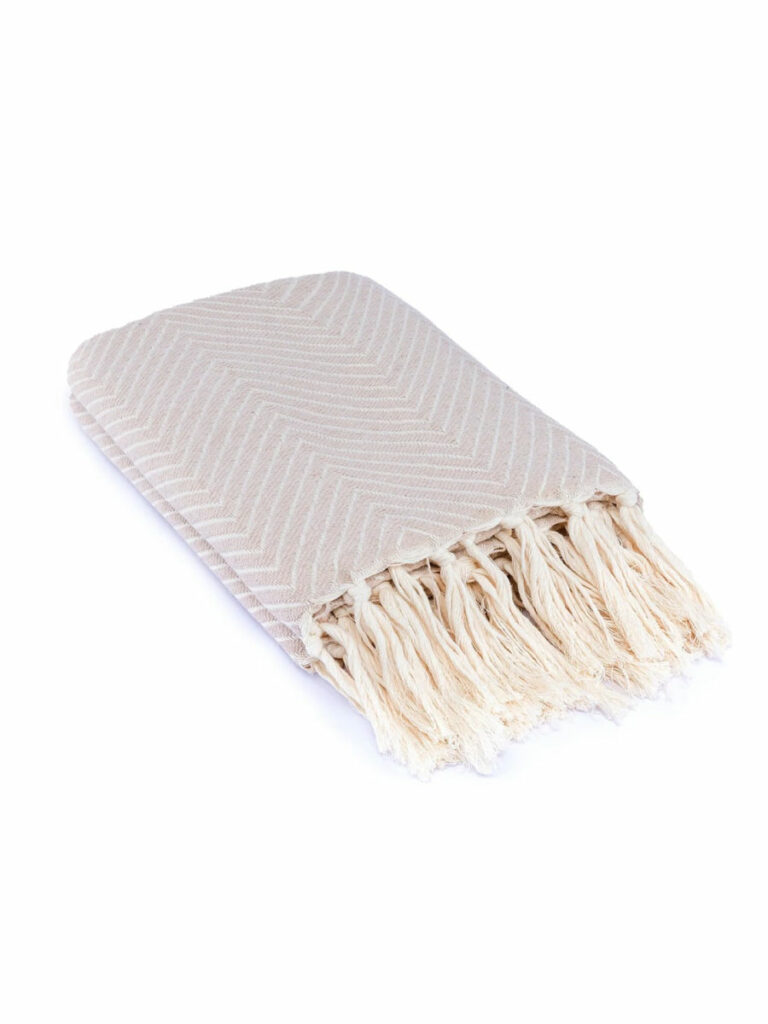 JETE COTON AMSTERDAM TAUPE CLAIR 160X250CM