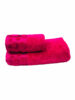 ENSEMBLE  EPONGE VELOUR CERCLE 100*160+SERV 50*90 ROSE FUSHIA