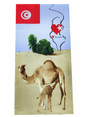 Serviette de Plage – Carte de la Tunisie – 70x150 cm