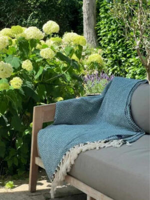 JETE COTON ATHENES  VERT EMERAUDE 160X250CM