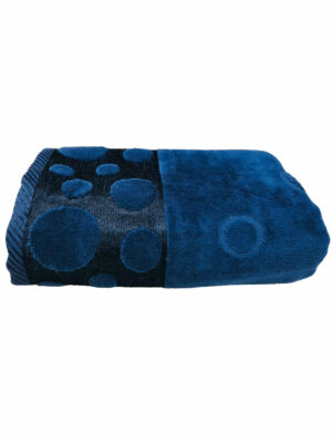 SERVIETTE EPONGE VELOUR CERCLE DIM 50 X90 BLEU ROI