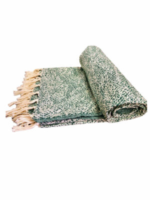 JETE COTON CAPRI  VERT EMERAUDE 160X250CM