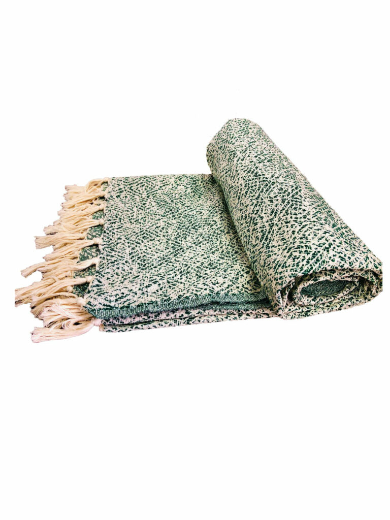JETE COTON CAPRI  VERT EMERAUDE 160X250CM