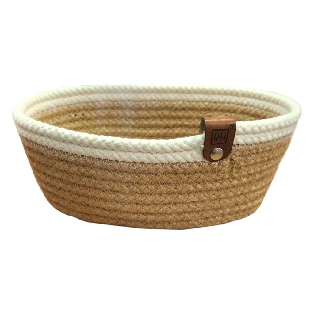 CORBEILLE DE RANG  MULTI USAGES AVEC BORD BLANC OVALE 23/H8