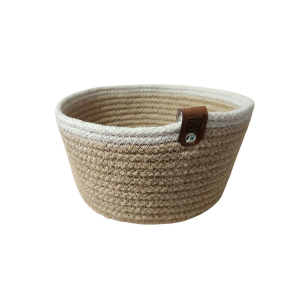 CORBEILLE DE RANG  ULTI USAGES AVEC BORD BLANC ROND 15/10 CM