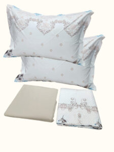 PARURE DE LIT 2 PLACES 100% COTON 160X200 CM
