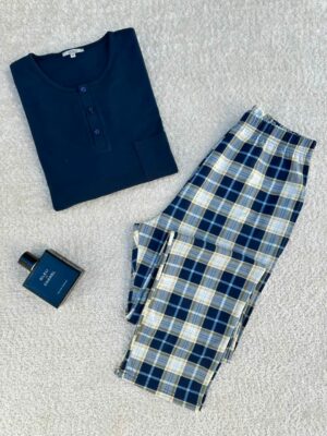 Pyjama Homme Manches longues Deux Pièces coton