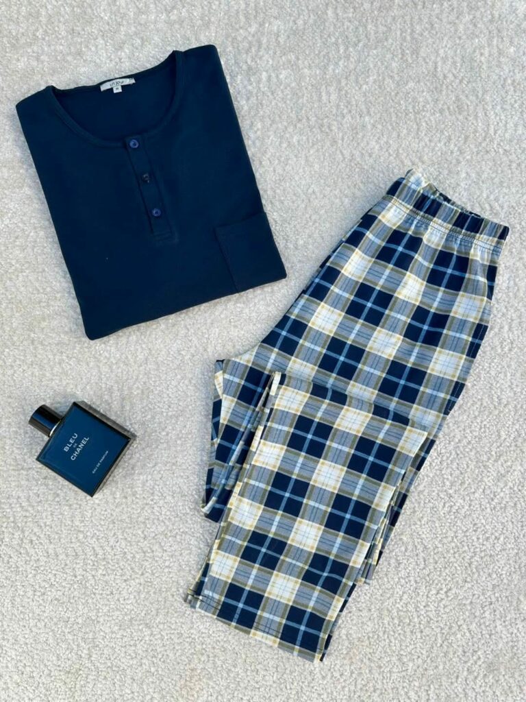 Pyjama Homme Manches longues Deux Pièces coton