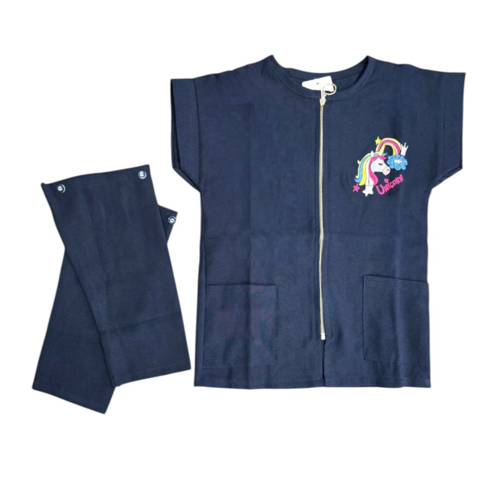 Tablier d’Écolier Fille – Bleu Marine