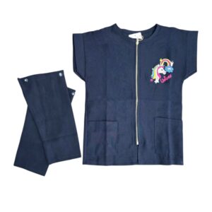 Tablier d’Écolier Fille – Bleu Marine