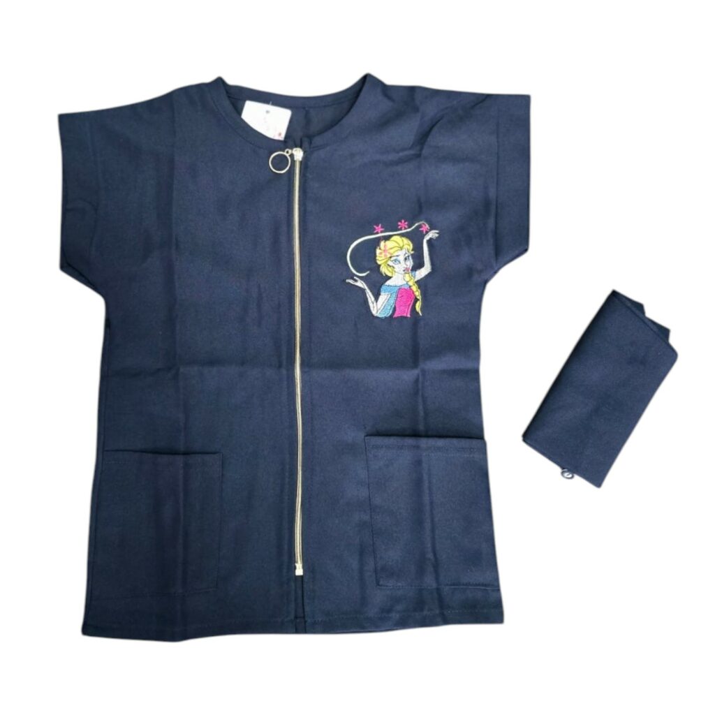 Tablier d’Écolier Fille – Bleu Marine