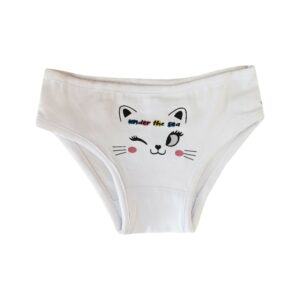 SLIP FILLETTE BLANC AVEC MOTIF