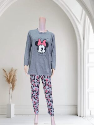 PYJAMA FEMME COTON MINNIE GRIS