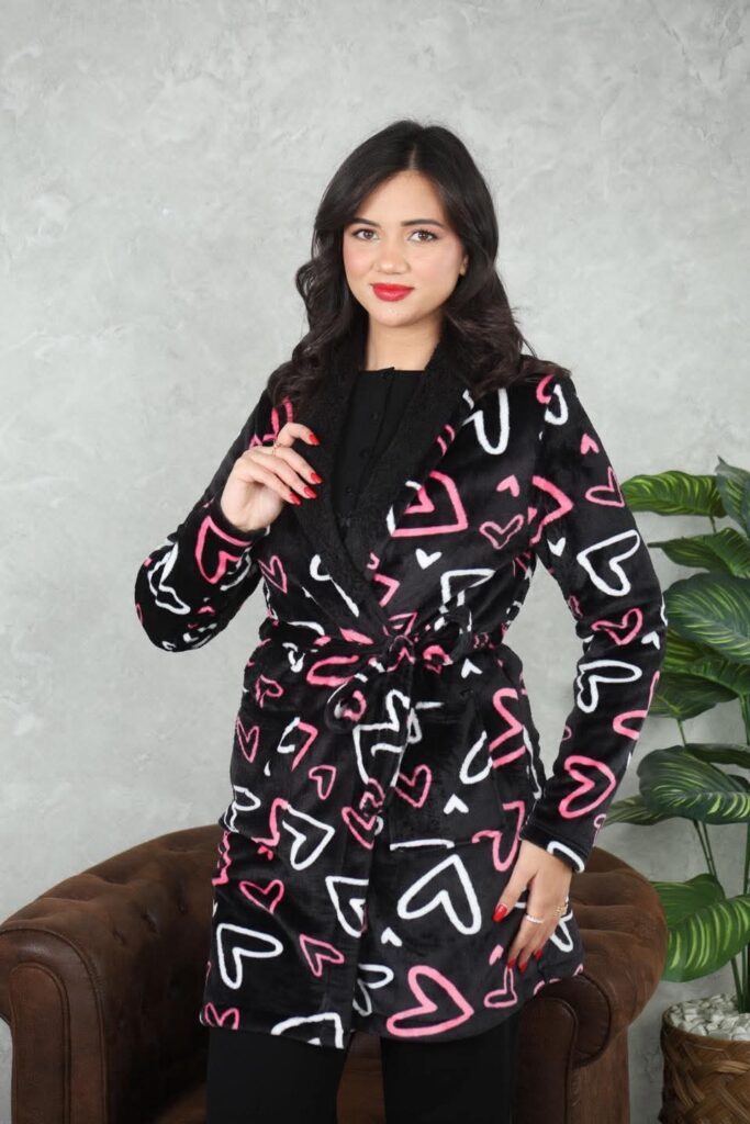 PYJAMA FEMME PULL +PANTALON UNI +RB POLAIRE NOIR