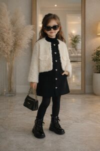 ENSEMBLE FILLE 3 PCS ROBE +VESTE