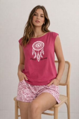 Pyjama en coton imprimé “Sweet Dreams” – 2 pièces