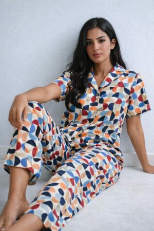 Pyjama impression géométrique 