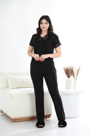 PYJAMA FEMME 2 PC DENTELLE NOIR